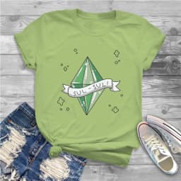 Eva Women Shirts The Sims 4 Business Simulation Game Oversized T-shirt Goth Vintage Female Blusas