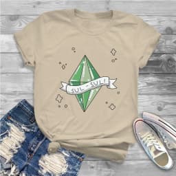 Eva Women Shirts The Sims 4 Business Simulation Game Oversized T-shirt Goth Vintage Female Blusas