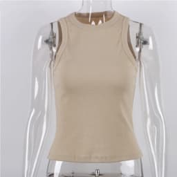 Tank Tops Women Yellow Casual Vest Sleeveless Camis Shoulder Women's Tank Top Ribbed Knitted Tops Summer Woman Shirts Tank Top