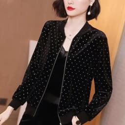 Gold Velvet Jacket Female Autumn Joker Latest Western-style Coat Wearing Clothes Women Korean Loose Printing Cardigan Tide Ins