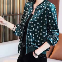Gold Velvet Jacket Female Autumn Joker Latest Western-style Coat Wearing Clothes Women Korean Loose Printing Cardigan Tide Ins