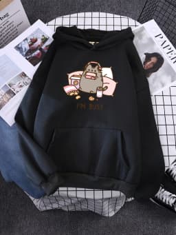 Sorry I'M Busy Cat Playing Games With Headphones Women Hoody Simple Pocket Pullovers Outdoor Soft Sweat Street Casual Female Top