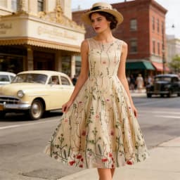 Tonval Floral Embroidered Mesh Overlay Vintage Long Dresses for Women High Waist Birthday Party Elegant Summer Dress