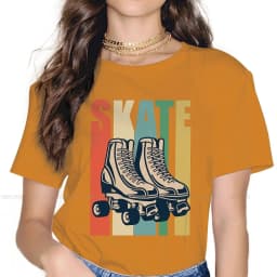 Derby Retro Hipster TShirts Roller Skating Woman Harajuku Fabric Streetwear T Shirt Round Neck 5XL
