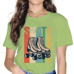 Derby Retro Hipster TShirts Roller Skating Woman Harajuku Fabric Streetwear T Shirt Round Neck 5XL