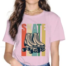 Derby Retro Hipster TShirts Roller Skating Woman Harajuku Fabric Streetwear T Shirt Round Neck 5XL