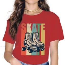 Derby Retro Hipster TShirts Roller Skating Woman Harajuku Fabric Streetwear T Shirt Round Neck 5XL