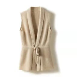 Hot Selling Cashmere Vest Women's V-Neck Solid Color Sleeveless Knitted Cardigan Women's Sweater Loose All-Match 100% Pure Wool