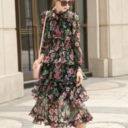 Spring Summer Dress 2024 Elegant Silk Dresses For Women Long Sleeve Floral Dress Korean Fashion Clothes Vestidos Pph4204