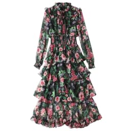 Spring Summer Dress 2024 Elegant Silk Dresses For Women Long Sleeve Floral Dress Korean Fashion Clothes Vestidos Pph4204