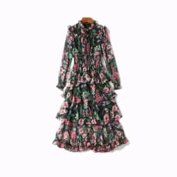 Spring Summer Dress 2024 Elegant Silk Dresses For Women Long Sleeve Floral Dress Korean Fashion Clothes Vestidos Pph4204