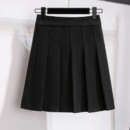 Large Size Women's Loose Solid A-Line Pleated Elastic Waist Woolen Skirt Hip 156cm Black Gray 3XL 4XL 5XL 6XL 7XL 8XL 140Kg