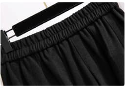 Large Size Women's Loose Solid A-Line Pleated Elastic Waist Woolen Skirt Hip 156cm Black Gray 3XL 4XL 5XL 6XL 7XL 8XL 140Kg
