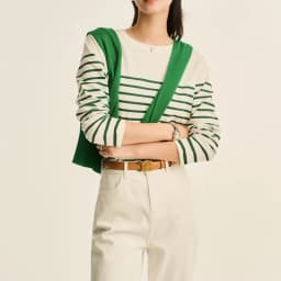 EMBELLIKE Marine Crew Neck Striped T Shirt Women Long Sleeve Combed Cotton Tops Tees Regular Fit S-XL