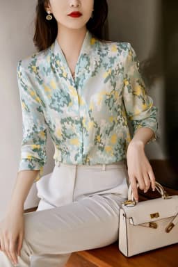 New Arrival Women blouses Blusa Mujer Spring Summer Fashion V-neck Ladies' Button-Down Shirt for Work and Casual