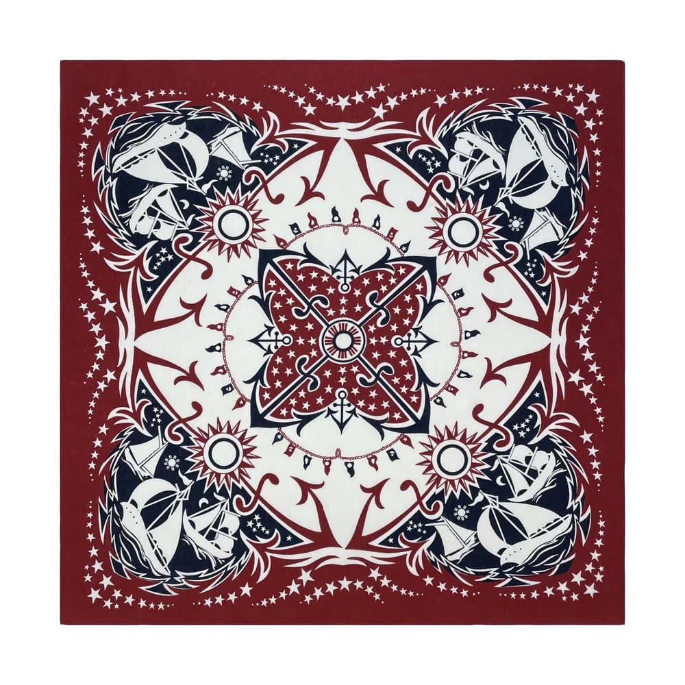 Navy Blue High Quality Hip Hop Cotton Square Scarf Men Sailboat Nautical Bandana Scarf Headband Paisley Gifts For Boys/Girls
