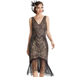Women's 1920s Dress Sequin Art Deco Roaring Gatsby Dress with Sleeveless Vintage Flapper Dresses 2023 New