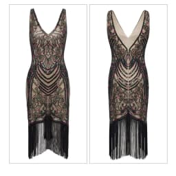 Women's 1920s Dress Sequin Art Deco Roaring Gatsby Dress with Sleeveless Vintage Flapper Dresses 2023 New