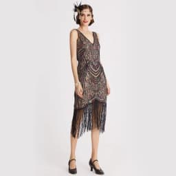 Women's 1920s Dress Sequin Art Deco Roaring Gatsby Dress with Sleeveless Vintage Flapper Dresses 2023 New