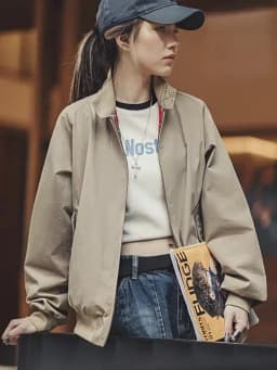 Maden Vintage Jacket for Women Stand Up Collar Workwear Coat Spring and Autumn Vintage Baseball Jackets Unisex Clothing