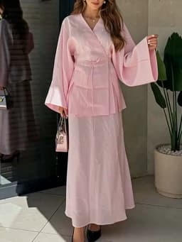 2026 New Fashion Women Casual Long Sleeve Blouse Maxi Skirts Suits 2PCS Matching Sets Elegant Dubai Turkey Set Muslim Dress Sets