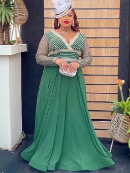 Plus Size Elegant African Dresses For Women Muslim Fashion Boubou Dashiki Ankara Outfit Evening Gown Abayas Kaftan Scarf Robe