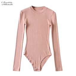 BRADELY MICHELLE 2020 New Fashion Vintage Women Rompers Slim Long-Sleeve O-neck Tops Bodysuits Streetwear Jumpsuits