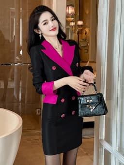 New Fashion Spring Autumn Formal Blazer Short Dress Women Ladies Clothes Elegant Office Commute Vintage Slim Mini Mujer Vestidos
