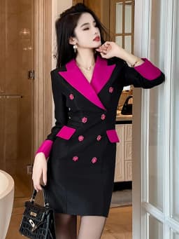 New Fashion Spring Autumn Formal Blazer Short Dress Women Ladies Clothes Elegant Office Commute Vintage Slim Mini Mujer Vestidos