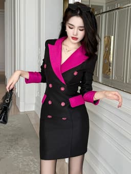 New Fashion Spring Autumn Formal Blazer Short Dress Women Ladies Clothes Elegant Office Commute Vintage Slim Mini Mujer Vestidos