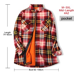 Velvet Thicken Warm Women's Plaid Shirt, Female Long Sleeve Tops M-XXL Winter Fleece Casual Blouse, Autumn Clothes T17405X