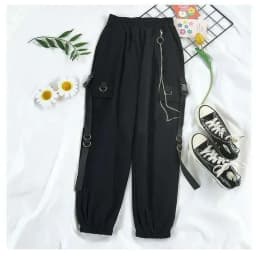 Summer New Two Piece Sets Women Outfits Korean Loose Short Shirts Single Breasted with Tie + Chain Cargo Pants High Waist Pocket
