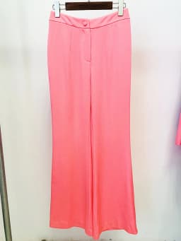 HIGH STREET Newest Fashion 2026 Fluorescent Pink Designer Trousers Women's Wide-leg Long Pants