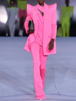 HIGH STREET Newest Fashion 2026 Fluorescent Pink Designer Trousers Women's Wide-leg Long Pants