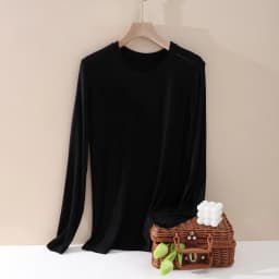 Soft Mulberry Silk Long Sleeve Women T-shirt Autumn Skin Friendly Comfortable Keep Warm Slim Cotton Bottomed Shirt Basic Tops