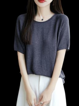 Women Summer Linen Cool T-shirt Slash Neck Light Breathable Anti-wrinkle Tee Basic Model Tshirt Skin-friendly Short Sleeve Tops