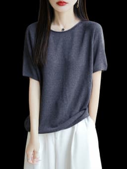 Women Summer Linen Cool T-shirt Slash Neck Light Breathable Anti-wrinkle Tee Basic Model Tshirt Skin-friendly Short Sleeve Tops