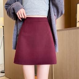 Autumn Winter Anti-Exposure Woolen Mini Skirt Women Korean College Style Short Skirts New Thicken Warm High Waist A-Line Skirt