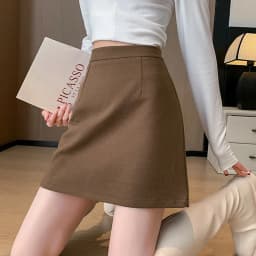 Autumn Winter Anti-Exposure Woolen Mini Skirt Women Korean College Style Short Skirts New Thicken Warm High Waist A-Line Skirt