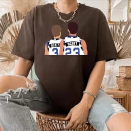 One Tree Hill Scott Brothers T-Shirt Lucas & Nathan Scott Shirt Oth Ravens Shirts Tric North Carolina Tees Tv Show Trendy Tops