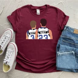 One Tree Hill Scott Brothers T-Shirt Lucas & Nathan Scott Shirt Oth Ravens Shirts Tric North Carolina Tees Tv Show Trendy Tops