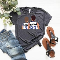 One Tree Hill Scott Brothers T-Shirt Lucas & Nathan Scott Shirt Oth Ravens Shirts Tric North Carolina Tees Tv Show Trendy Tops