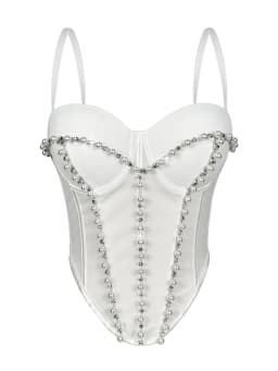 Sexy leopard print rhinestone corset crop top women summer club party tops woman street wear white mesh cropped halter tank top