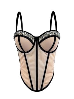 Sexy leopard print rhinestone corset crop top women summer club party tops woman street wear white mesh cropped halter tank top