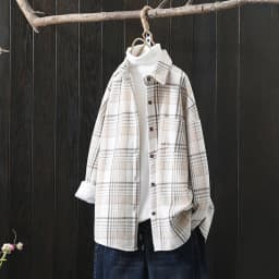 Winter New Women Vintage Oversize Woolen Plaid Shirts Warm Full Sleeve Thick Trun-down Collar Fleece Blouse Casual Outwear T1O90