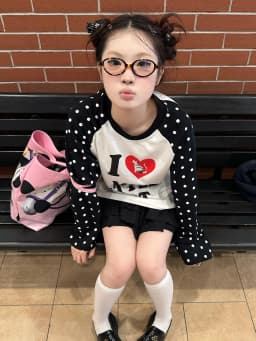 Tonngirls Harajuku Print Graphic Tops Loose Casual T-shirt Women Dot Patchwork Y2k Vintage Grunge Tops American Retro Streetwear