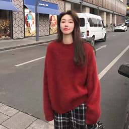 Oversize New Autumn Winter Soft Mohair Sweater Chic Fashion Women O Neck Thick Warm Mink Cashmere Knitted Loose Casual Pullovers