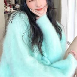 Oversize New Autumn Winter Soft Mohair Sweater Chic Fashion Women O Neck Thick Warm Mink Cashmere Knitted Loose Casual Pullovers