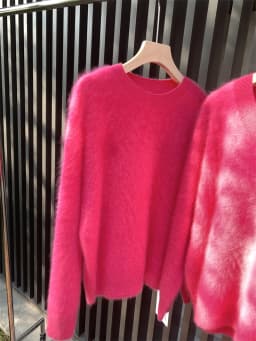 Oversize New Autumn Winter Soft Mohair Sweater Chic Fashion Women O Neck Thick Warm Mink Cashmere Knitted Loose Casual Pullovers
