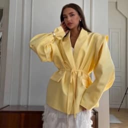 Elegant Commute Suit jacket Female Lace-Up Loose Pocket Patchwork Lapel Party Looks Outwear For Women Bandage Coat jacket 2025